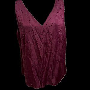 Rebecca Taylor Sleeveless Rhinestone Tank - size XL NWT